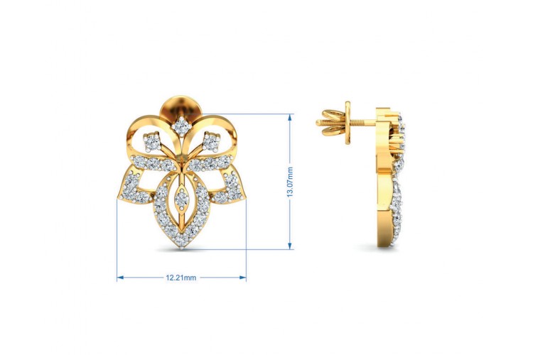 Ruhi Diamond Earrings in Gold